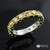 14k White Gold Handmade Diamond Engrave Wedding Band with Yellow Diamonds