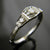 14k White Gold Handmade Three Stone Engagement Ring