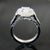 14k White Gold Emerald Cut Diamond Engagement Ring with Halo
