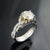 14k White Gold Engagement Ring with Infinity Style Sides