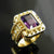 Emerald Cut Amethyst Bezel Set Ring