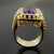 Emerald Cut Amethyst Bezel Set Ring