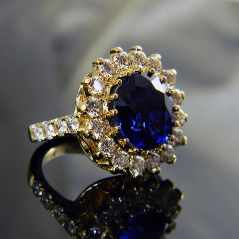 Blue Sappire Diamond Ring