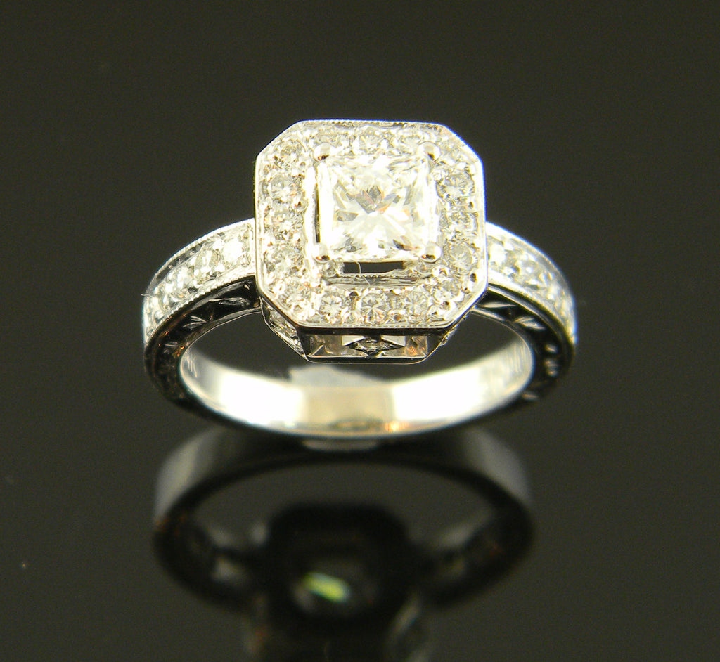 14k White Gold Princess Cut Diamond Engagement Ring | Dupont Jewelers