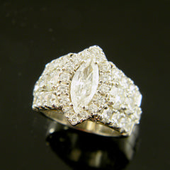 Handmade Marquise Diamond with Diamond Sides