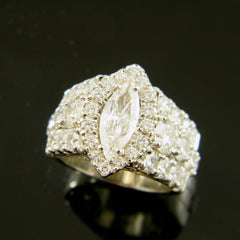 Handmade Marquise Diamond with Diamond Sides