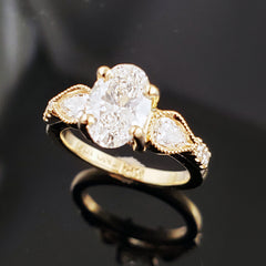 Oval Diamond with Pear Shaped Sides