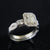 14K White Gold Emerald Cut Diamond Engagement Ring 