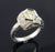 Ladies 14k White Gold Engraved Handmade Diamond Pava Ring