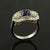 Amethyst, Opal, and Diamond Custom Design Mother Ring 14k White Gold