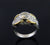 Platinum and 18k Yellow Gold Bezel Set Pave Ring