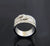 14K White Gold Three Row Diamond and Baguette Ring