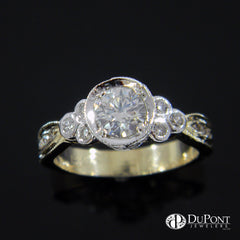 Custom Design Handmade Bezel Engrave Engagement Ring