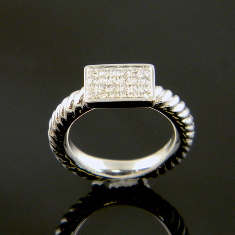 Continuum Silver and Diamond Pave' Ring