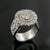 Handmade 14k White Gold Engrave Halo Style Custom Made Ring