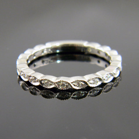 Engrave Marquise Style Diamond Wedding Band