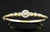14k Yellow Gold Hand Engraved Bracelet with Halo Diamond Trim