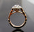 Rose Gold Halo Marquise Style Engraved Band Engagement Ring