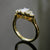 Emerald and Trilliant Cut Handmade Ring