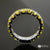 14k White Gold Handmade Diamond Engrave Wedding Band with Yellow Diamonds