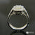 14K White Gold Emerald Cut Diamond Halo Handmade Engraved Engagement Ring 