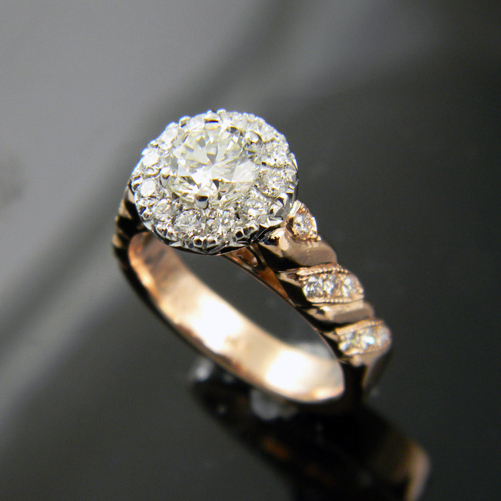 14k Rose Gold Round Diamond Engagement Ring Dupont Jewelers