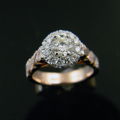 14k Rose Gold Round Diamond Engagement Ring