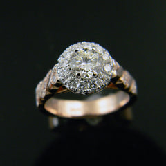 14K Rose Gold Round Diamond Engagement Ring 