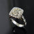 14k White Gold Cushion Shaped Engagement Ring with Marquise Style Band