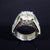 Diamond Ring with 3 Carat Center Round Brilliant Cut Diamond Pave' Sides