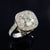 14k White Gold Handmade Engagement Ring with 3 Carat Center and Diamond Halo