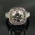 14k White Gold Handmade Engagement Ring with 3 Carat Center and Diamond Halo