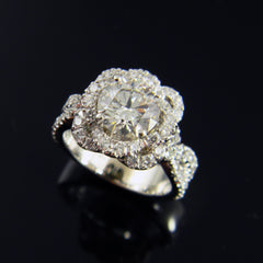 Handmade Love Knot Diamond Engagement Ring