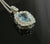 Cushion Shaped Aquamarine with Diamonds Pendant