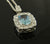 Cushion Shaped Aquamarine with Diamonds Pendant