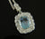 Cushion Shaped Aquamarine with Diamonds Pendant