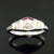 14k White Gold Handmade Three Stone Engagement Ring