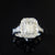 14k White Gold Emerald Cut Diamond Engagement Ring with Halo