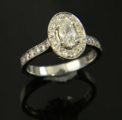 Oval Halo Engagement Ring with Pave' 